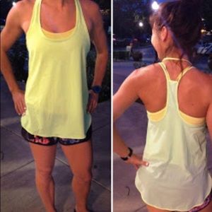 Lululemon Coastal Tank, size 6, yellow and blue